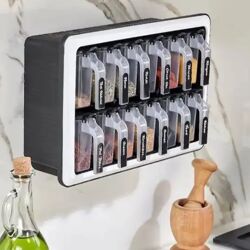 Étagère À Épices Murale 12 Pots Avec Cuillères – Support De Rangement Cuisine