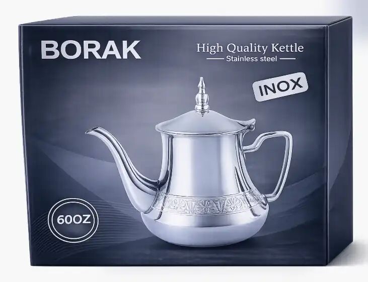 Théière Marocaine Moderne En Inox – 60 Oz – Élégante, Résistante Et Pratique
