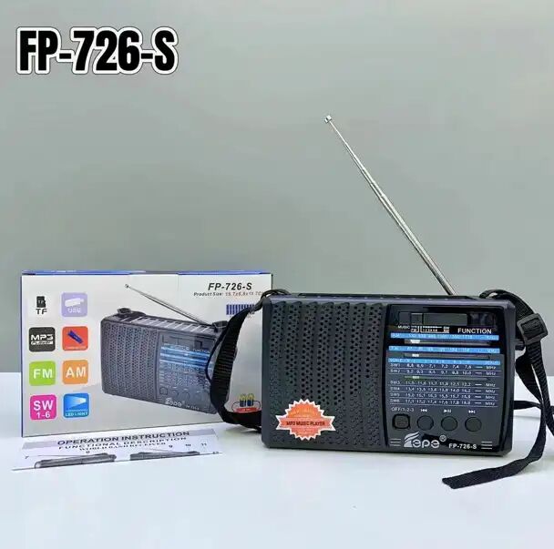 Haut-parleur Portable Fp-726-s – Radio Am/fm/sw, Bluetooth, Subwoofer Et Énergie Solaire