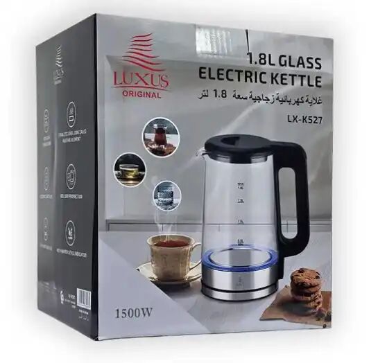 Bouilloire Électrique En Verre – 1,8 L – 1500w thumbnail 2