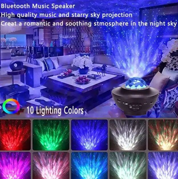 Projecteur Galaxie Étoilée Avec Télécommande – Veilleuse Led Et Haut-parleur Bluetooth thumbnail 3