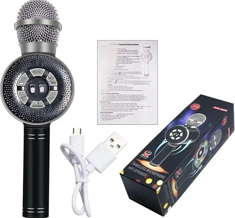 Microphone Karaoke Sans Fil Ws669 Bluetooth Avec Lumières Led thumbnail 3