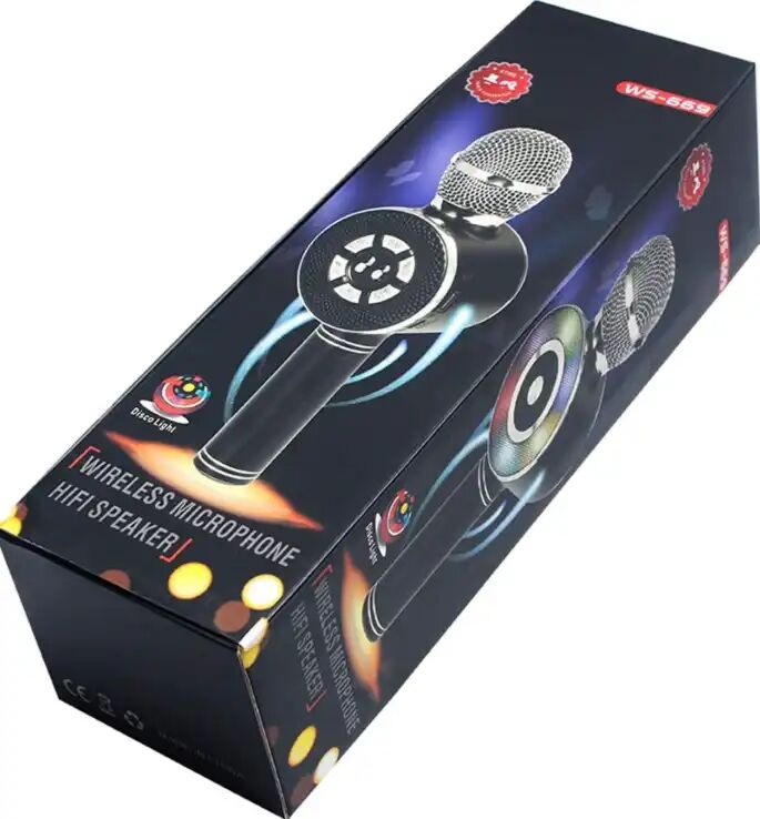 Microphone Karaoke Sans Fil Ws669 Bluetooth Avec Lumières Led
