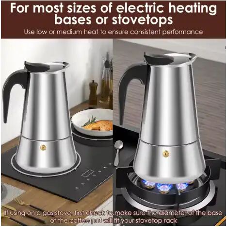 Cafetière À Expresso Traditionnelle– Acier Inoxydable – 9 Tasses