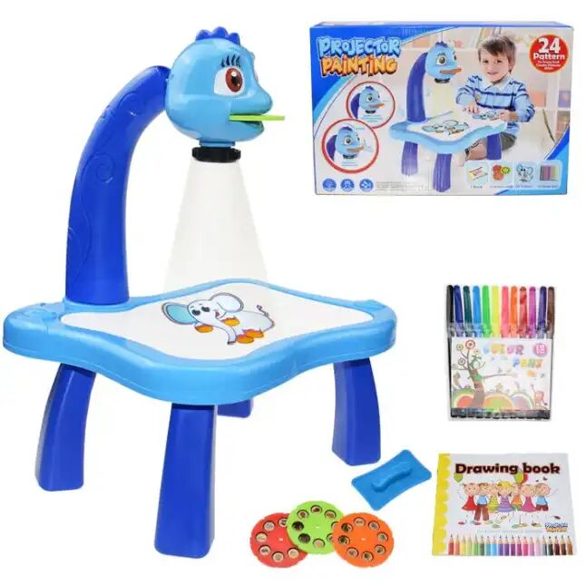 Table De Dessin Artistique Pour Enfants – Avec Projecteur Led Et Tableau De Peinture