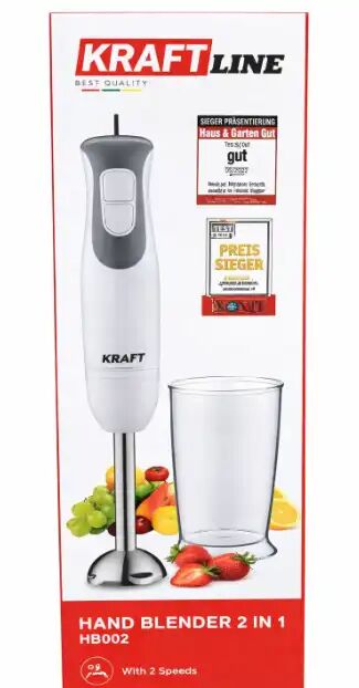 Mixeur Plongeant 2-en-1 Kraft Line Hb002 – Mixeur Et Hachoir Avec Accessoires