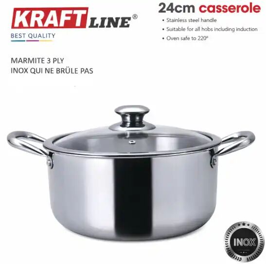 Marmite En Acier Inoxydable Kraft Line – Casserole Résistante Tous Feux