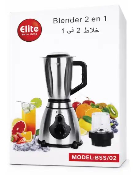 Blender 2-en-1 Bss/02 – Mixeur Multifonction Avec Bol Et Accessoires