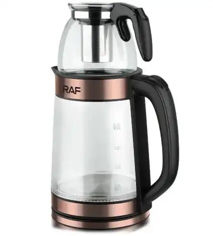 Bouilloire Électrique Raf À Double Pot En Verre – Théière Électrique – (0.5l + 2.2l) thumbnail 4