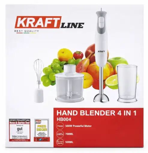 Mixeur Plongeant 4-en-1 Kraft Line – Avec Accessoires Multifonctions