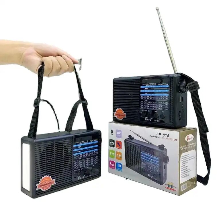 Haut-parleur Bluetooth Fp-815 – Radio Portable Sans Fil, Caisson De Basses, 8 Bandes Am/fm/sw, Lampe Torche Led