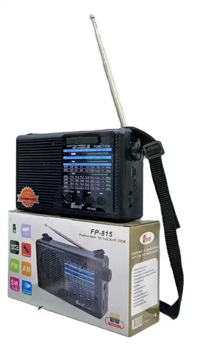 Haut-parleur Bluetooth Fp-815 – Radio Portable Sans Fil, Caisson De Basses, 8 Bandes Am/fm/sw, Lampe Torche Led thumbnail 4