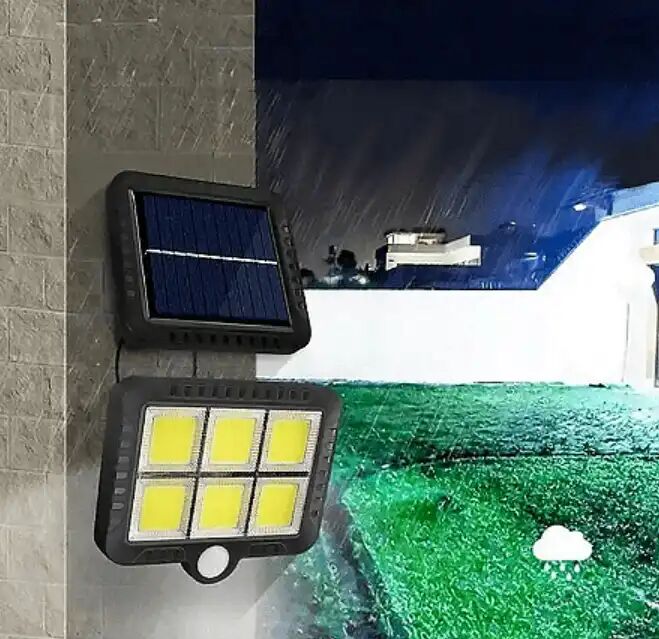 Lampe Led Solaire Extérieure Avec Capteur Pir Et Télécommande – Noir thumbnail 3