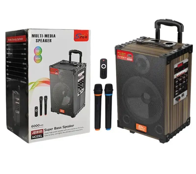 Haut-parleur Extérieur Haute Puissance Jqs910s – 2 Microphones Bluetooth Karaoké Pour Fête Et Danse