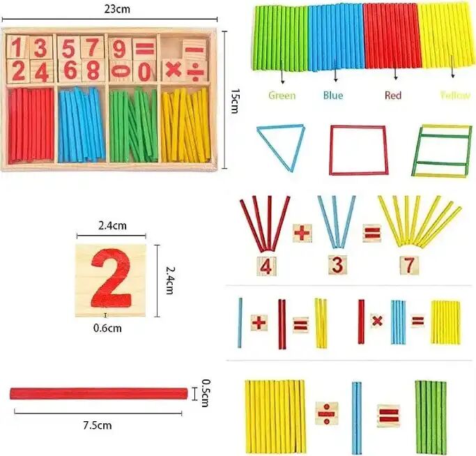 Bâtons De Calcul Mathématique En Bois – Jeu Éducatif D’apprentissage Des Nombres Pour Enfants thumbnail 4