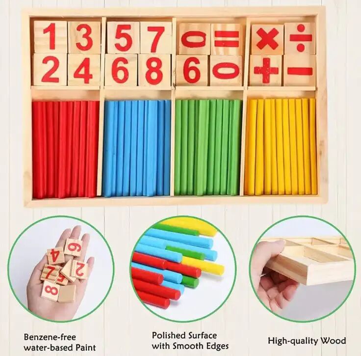 Bâtons De Calcul Mathématique En Bois – Jeu Éducatif D’apprentissage Des Nombres Pour Enfants thumbnail 3