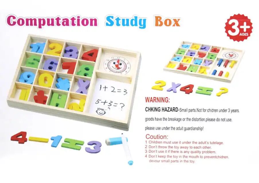 Jeu Éducatif En Bois Pour Enfants – Apprentissage Des Nombres, Calcul Et Bâtonnets De Comptage Avec Tableau Blanc thumbnail 3