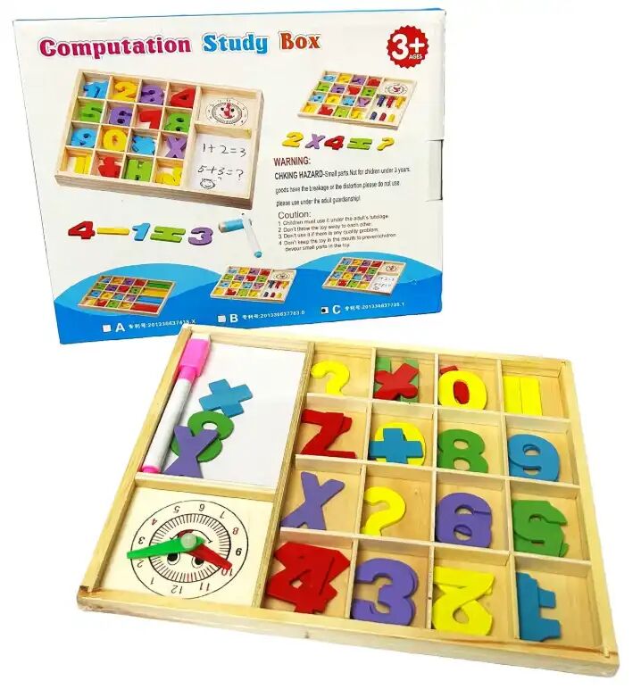 Jeu Éducatif En Bois Pour Enfants – Apprentissage Des Nombres, Calcul Et Bâtonnets De Comptage Avec Tableau Blanc