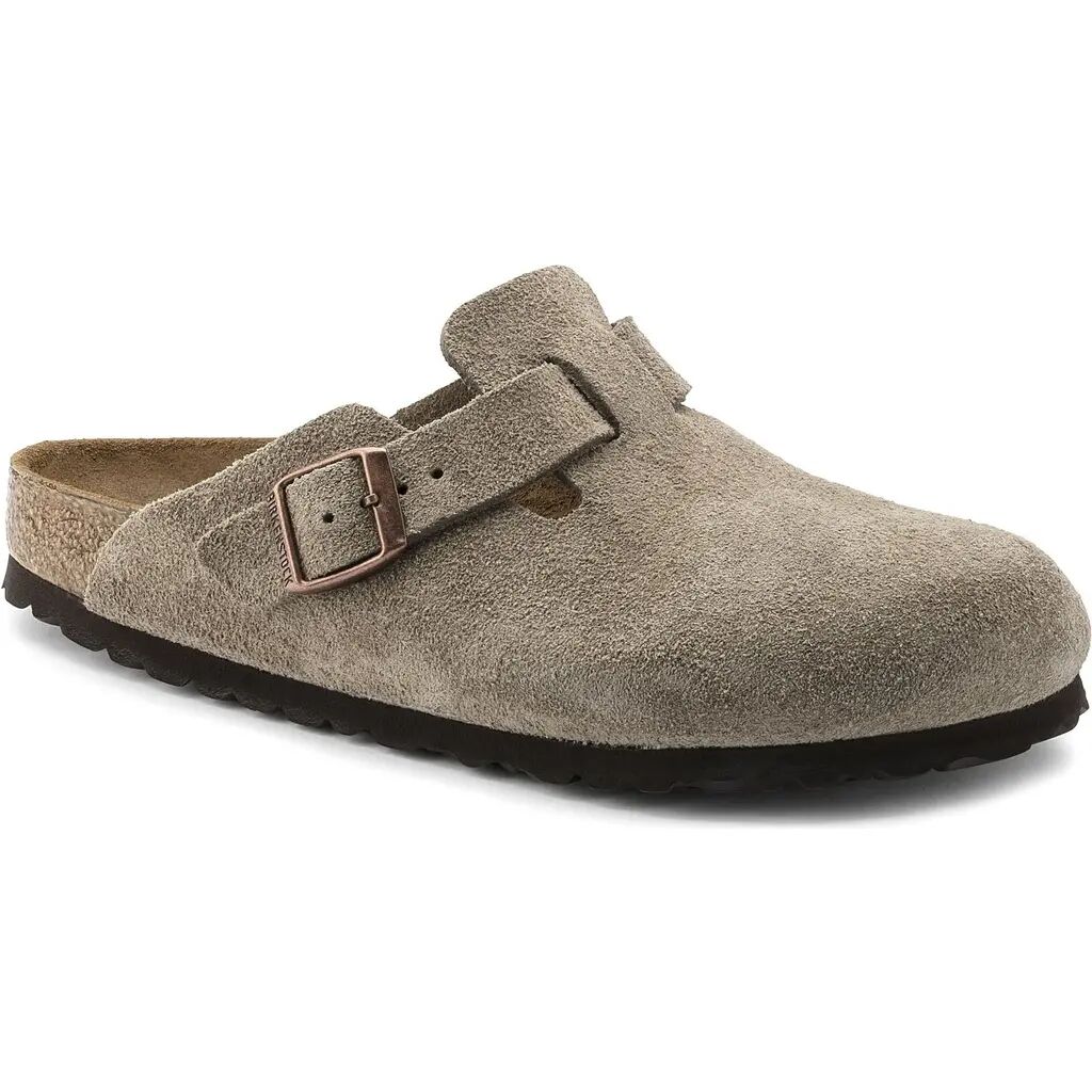 Boston Suede Leather Taupe Narrow