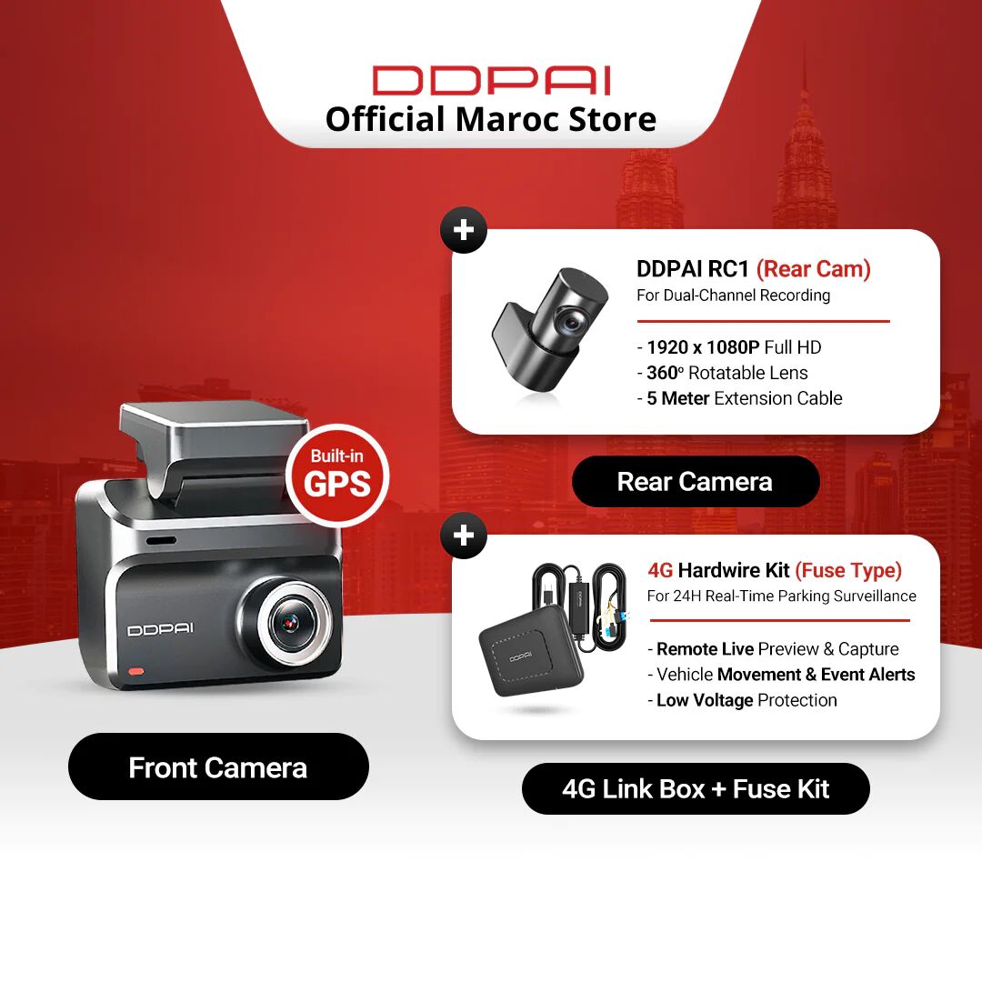Ddpai Z50 Pro Dual 4g – Caméra Avant + Arrière Avec Suivi En Direct