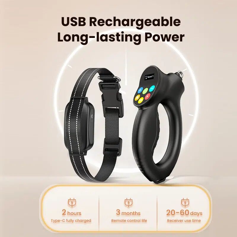 Collier De Dressage Rojeco 500m + Laisse – Télécommande Étanche & Nouvelles Fonctionnalités !