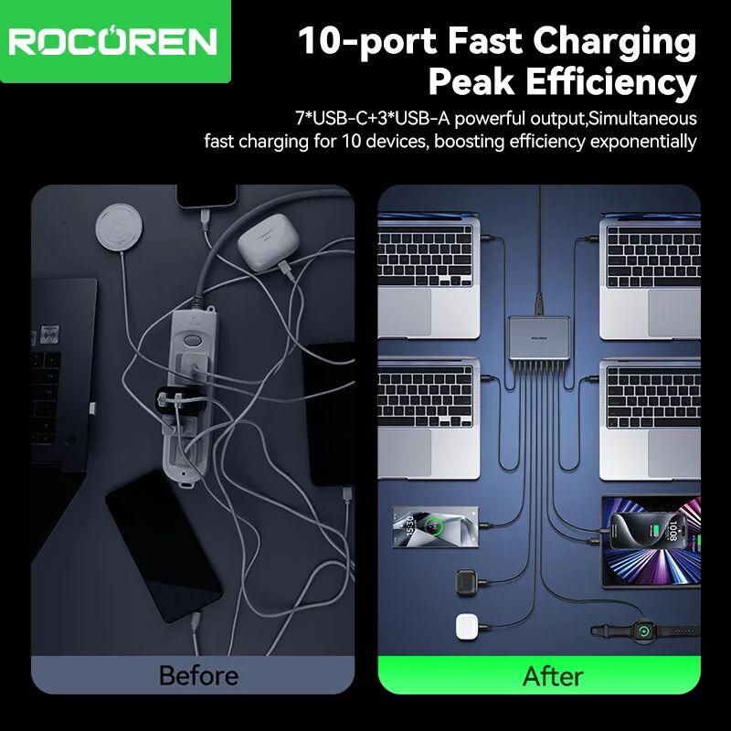 Rocoren Chargeur Rapide 400w – Station D’alimentation Usb-c Gan Portable thumbnail 4