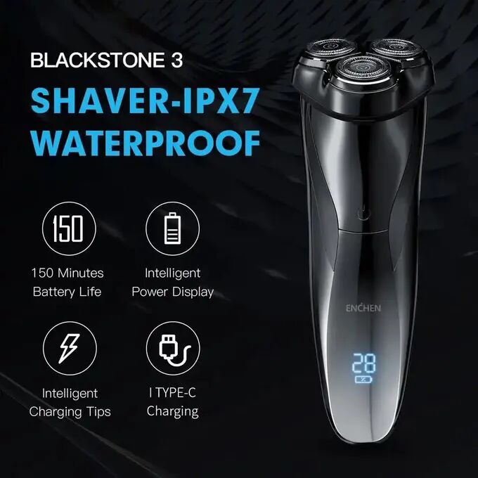 Enchen Blackstone 3 Rasoir Électrique Ipx7 Flottant 3d Étanche Rechargeable