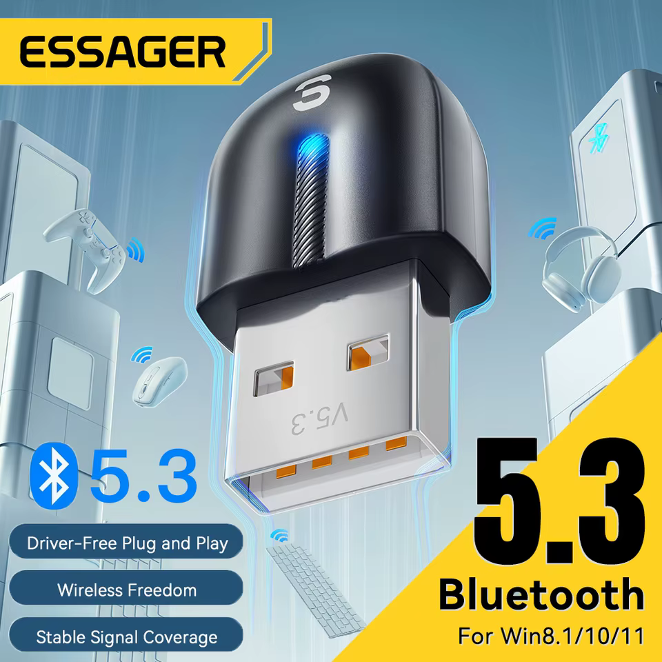 Essager Adaptateur Usb Bluetooth 5.3 – Connectivité Simplifiée Pour Tous Vos Appareils