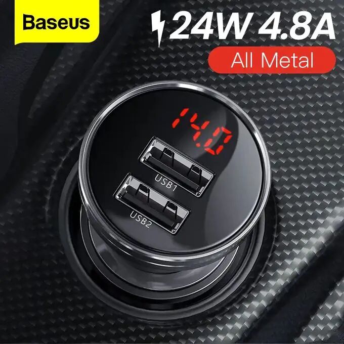 Baseus Chargeur De Voiture Double Usb 4,8a 24w, Charge Rapide