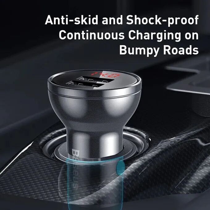 Baseus Chargeur De Voiture Double Usb 4,8a 24w, Charge Rapide thumbnail 3