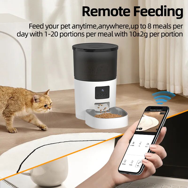Mangeoire Automatique Pour Chat Rojeco 3l Avec Caméra – Contrôle À Distance Via App Mobile