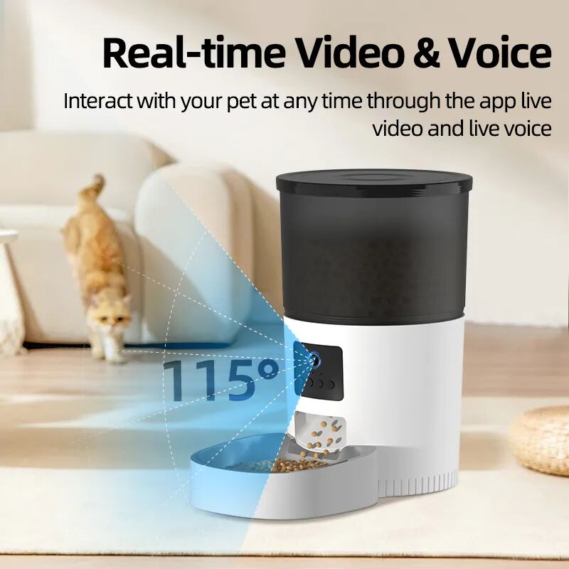 Mangeoire Automatique Pour Chat Rojeco 3l Avec Caméra – Contrôle À Distance Via App Mobile thumbnail 3