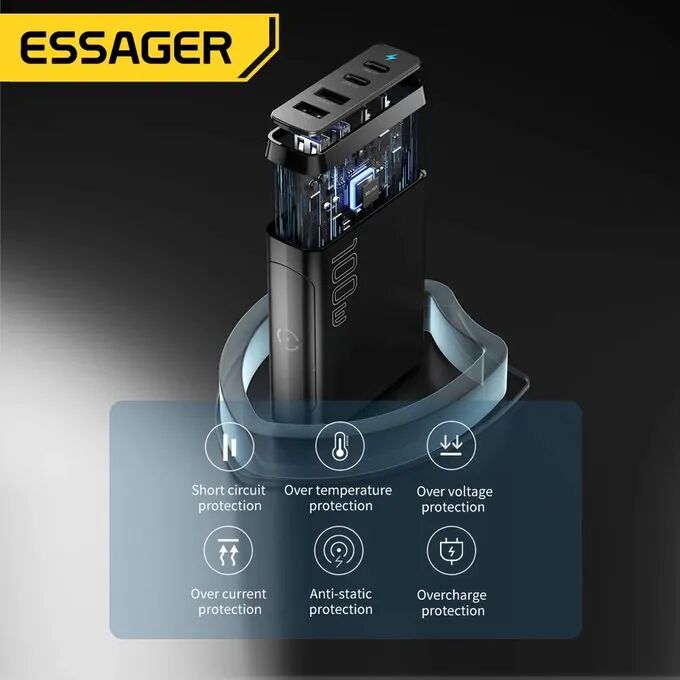 Essager Chargeur Gan De Bureau 100w, Charge Rapide 4 En 1 thumbnail 4