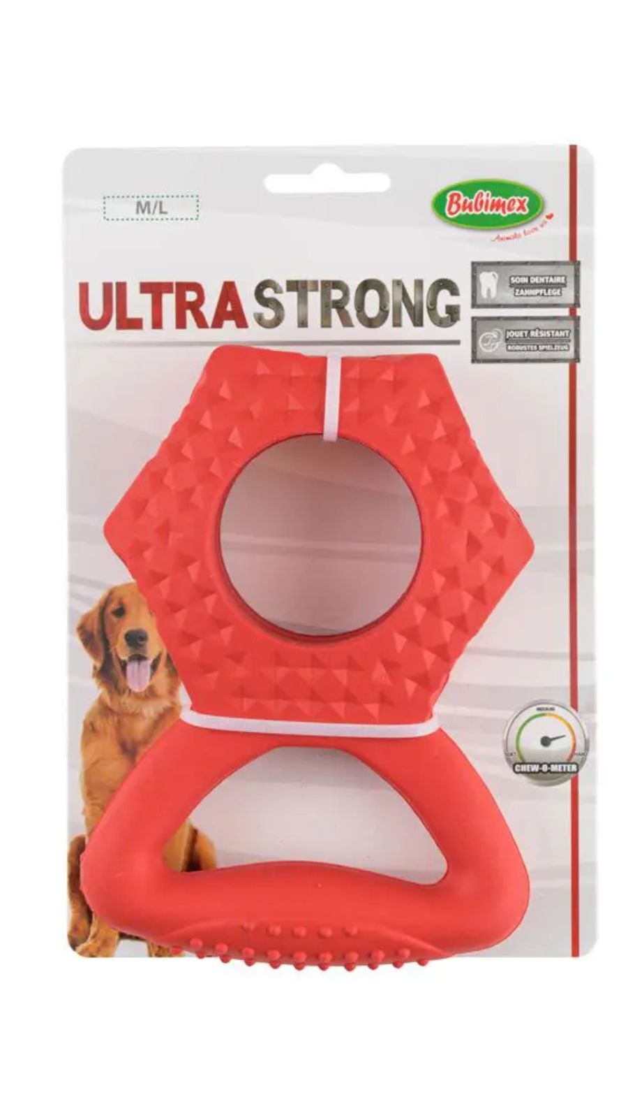 Jouet Chien - Bubimex Ecrou Ultra Strong Rouge - 18 X 12,5 X 4 Cm