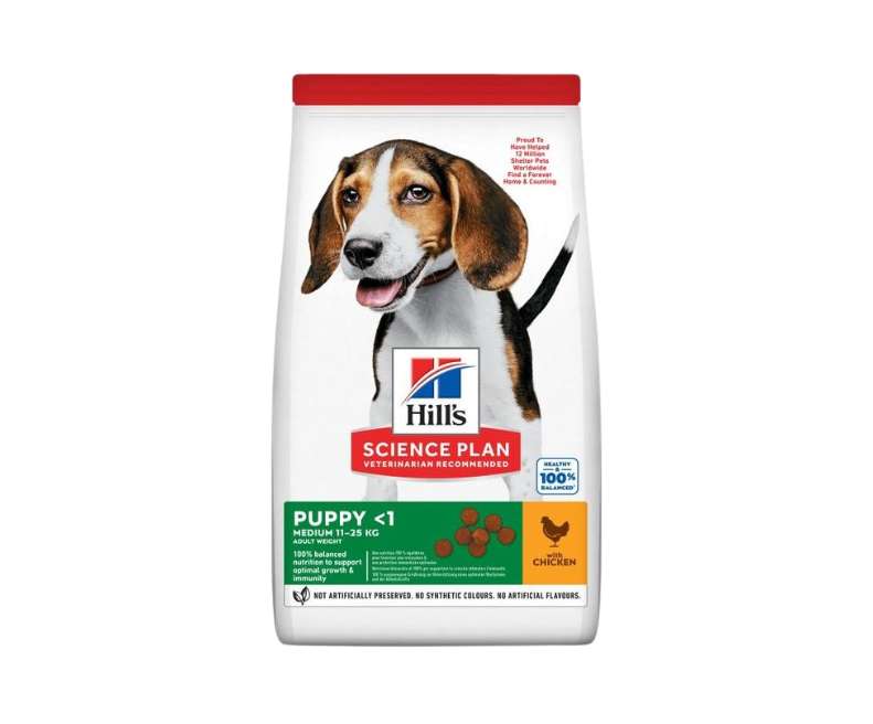 Croquettes Hills Chiot Taille Moyenne Au Poulet – 14 Kg