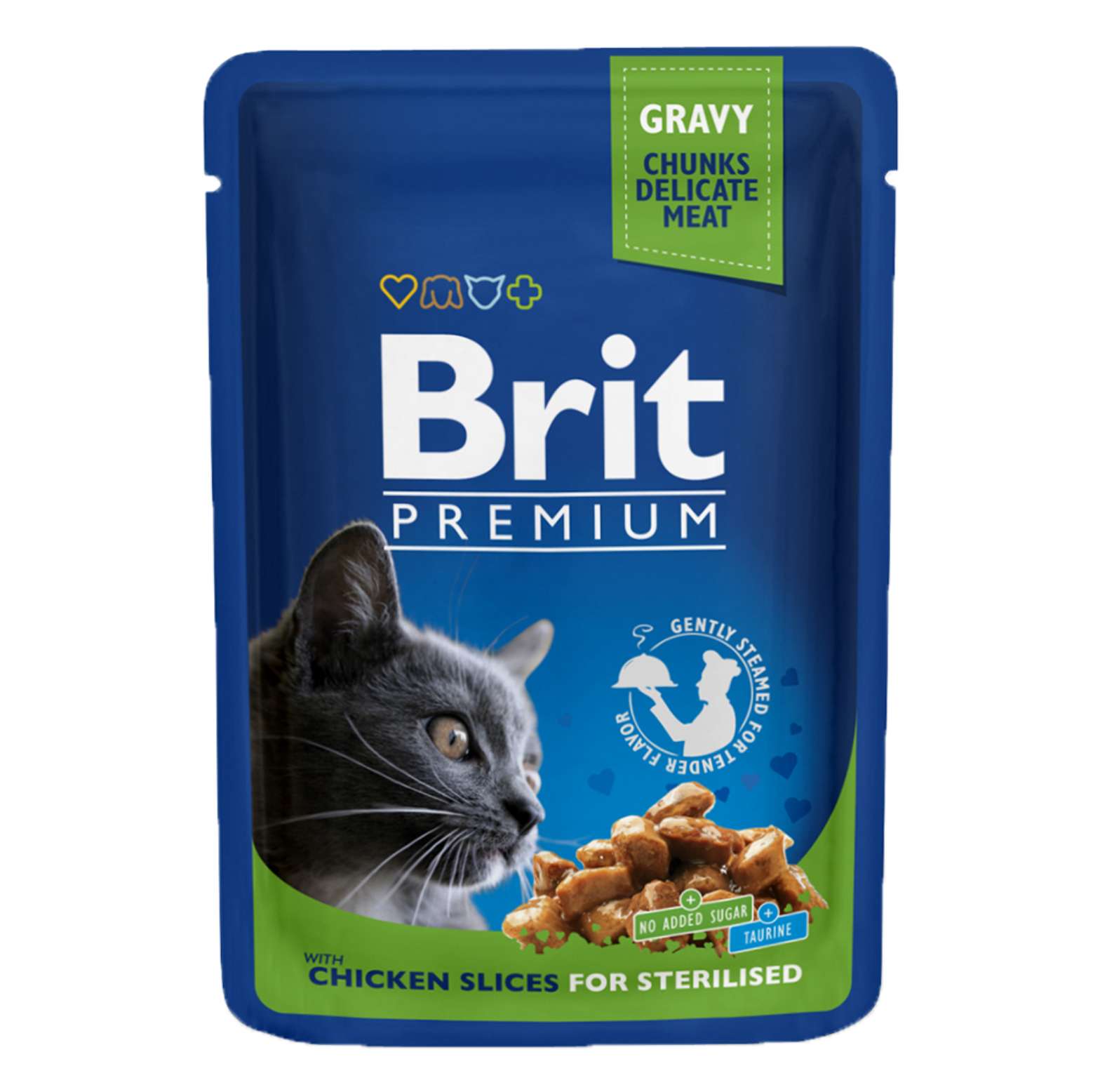 Premium Cat Pouches Chicken Slices For Sterilised Pour Chats Stérilisés 100g