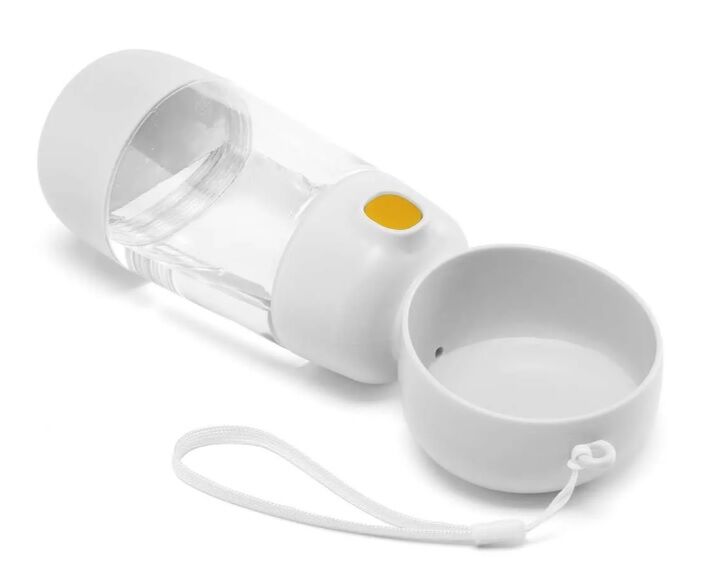 Bouteille De La Nourriture Et L’eau 2 En 1 Leopet Happytravel – Blanc/verte thumbnail 4