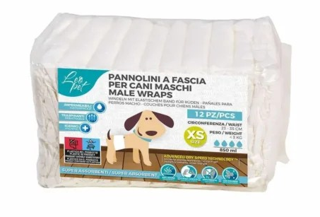 Couches Jetables Mâle X 12 Leopet Plusieurs Tailles (xs / S / M)