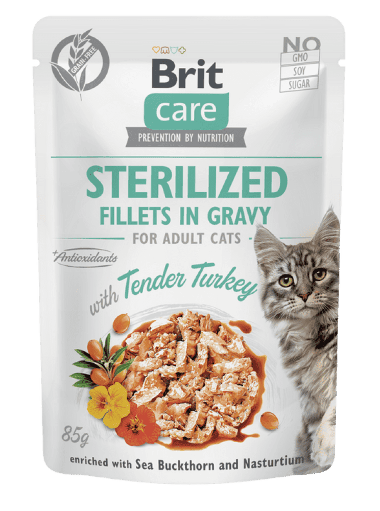 Care Cat Sterilized Fillets In Gravy With Tender Turkey