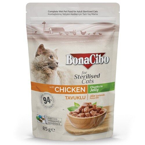 Morceaux En Gelée Premium Au Poulet Pour Chat Stérilisé 85g