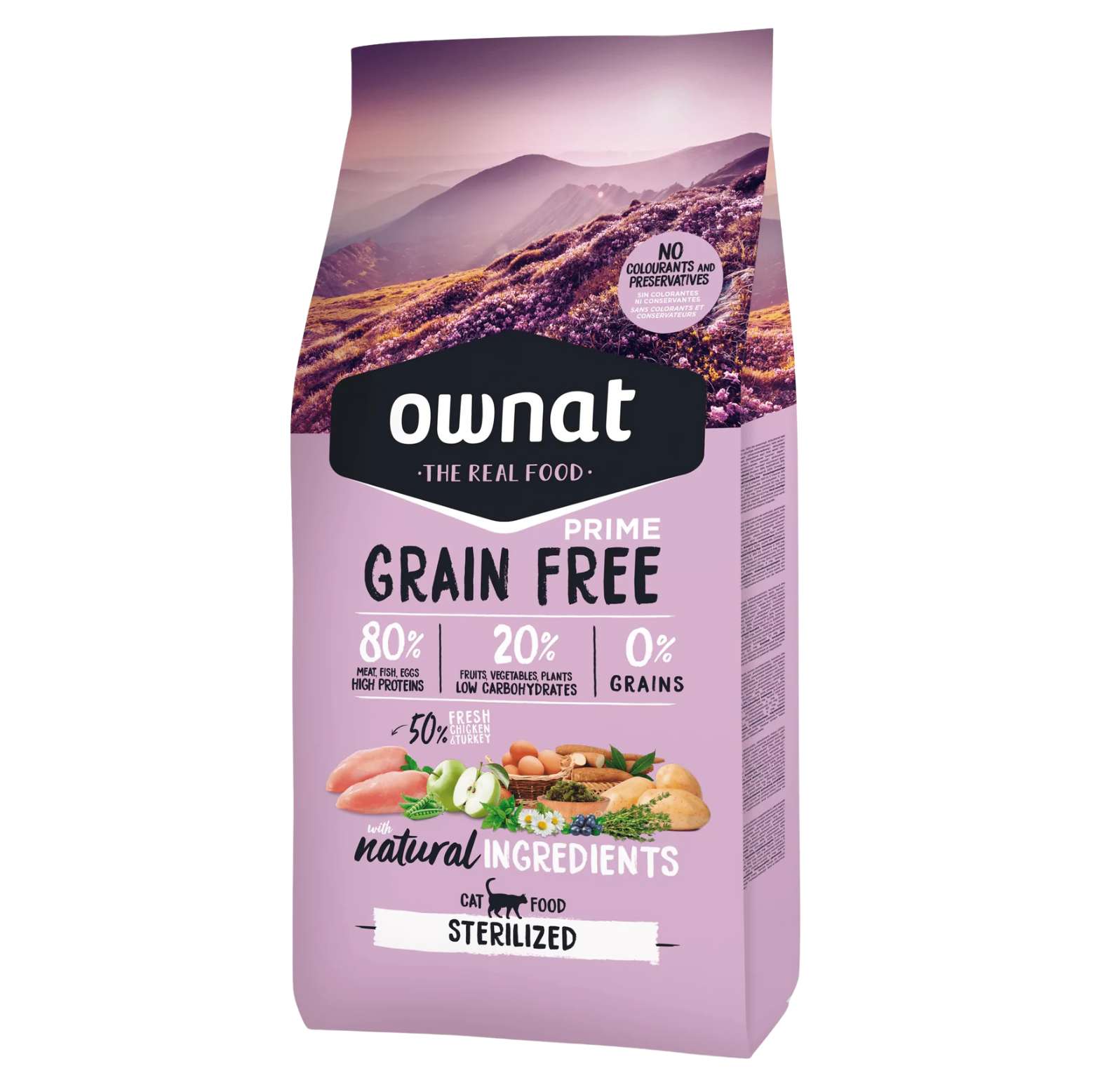 Ownat Grain Free Prime Sterilized Pour Chat 3 Kg | 8 Kg