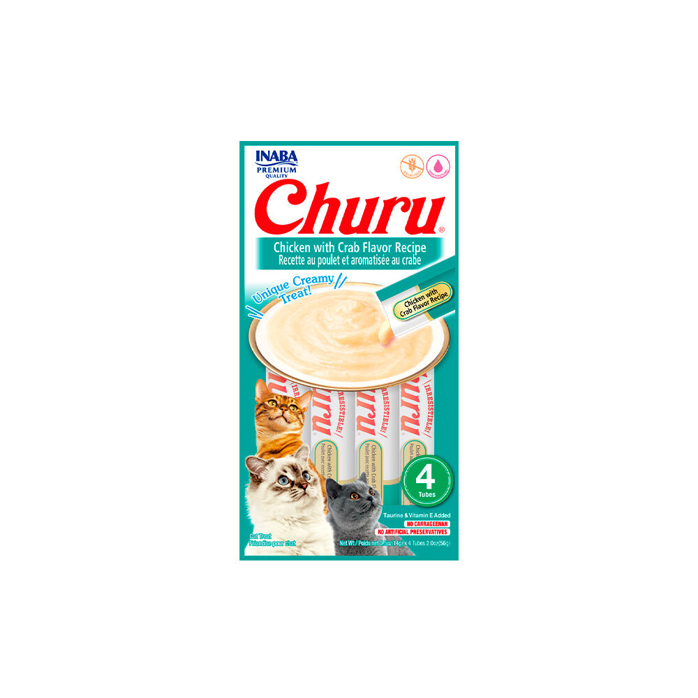Churu Recette Au Poulet Et Aromatisée Au Crabe 56 G Pour Chat