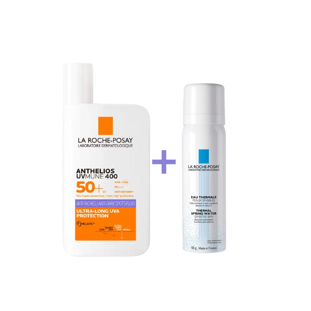 La Roche Posay Anthelios Uvmune 400 Fluide Anti-taches Spf50+ 50ml = Eau Thermal 50ml Offerte