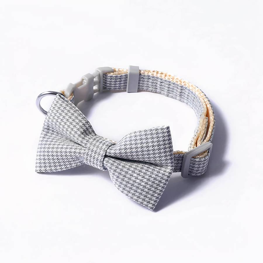Collier Pour Chat À Nœud Papillon À Carreaux Avec Boucle De Sécurité