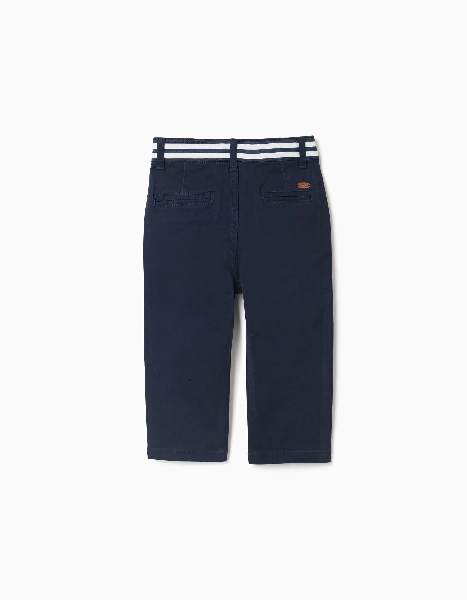 Pantalon Chino En Sergé Avec Bande À Rayures