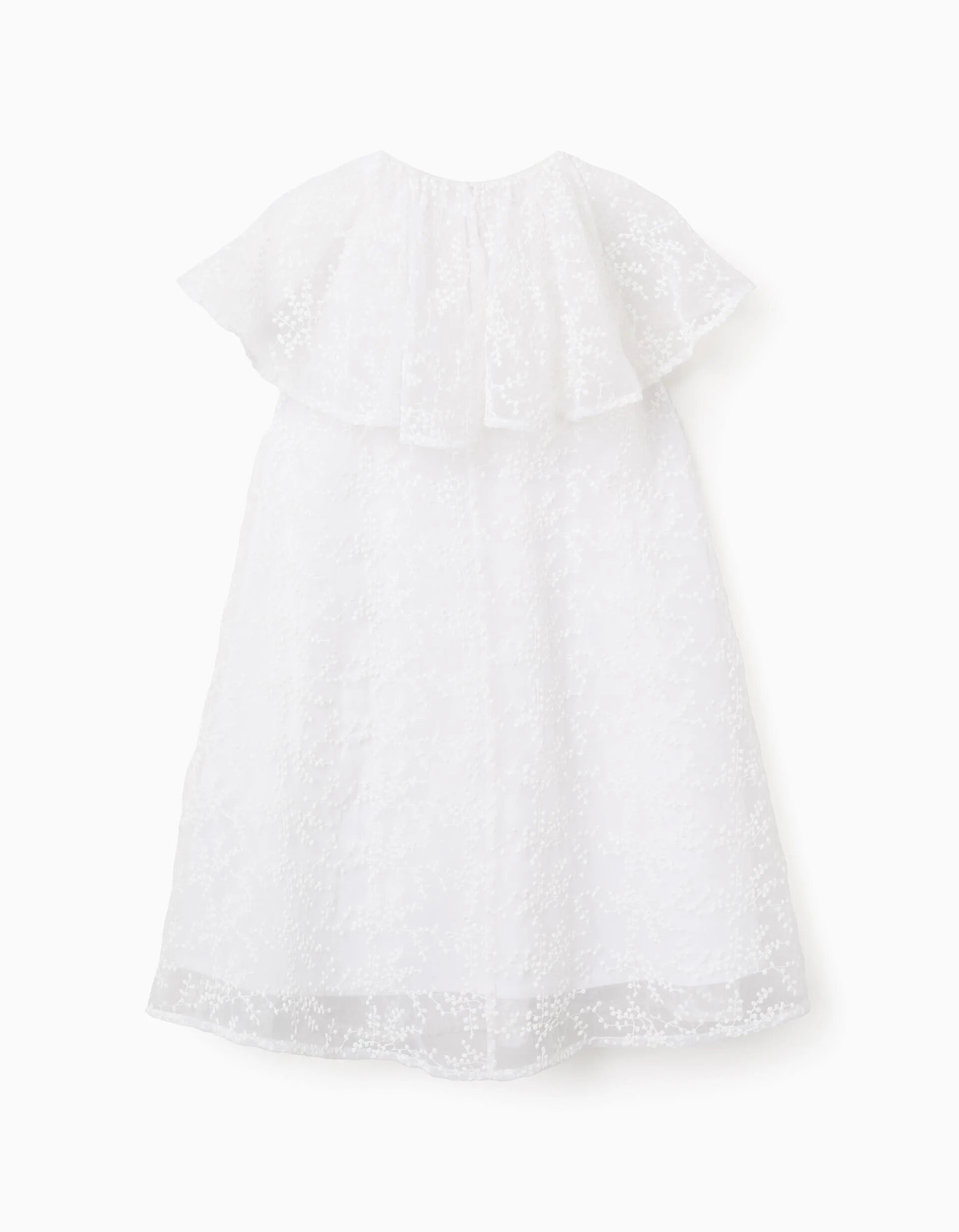 Robe avec nœud et manches cape à volants