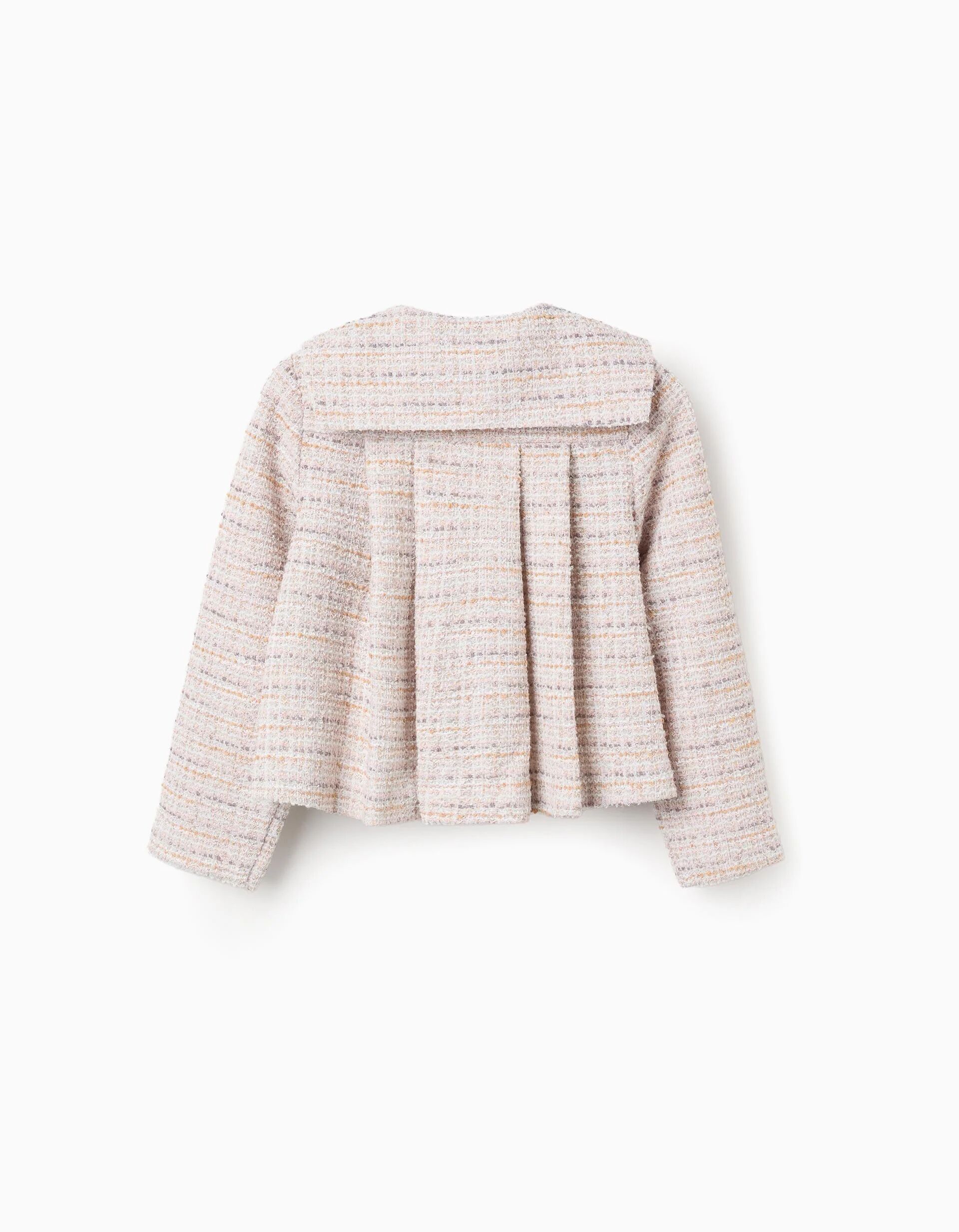 Veste En Tweed À Col Marin Et Plis