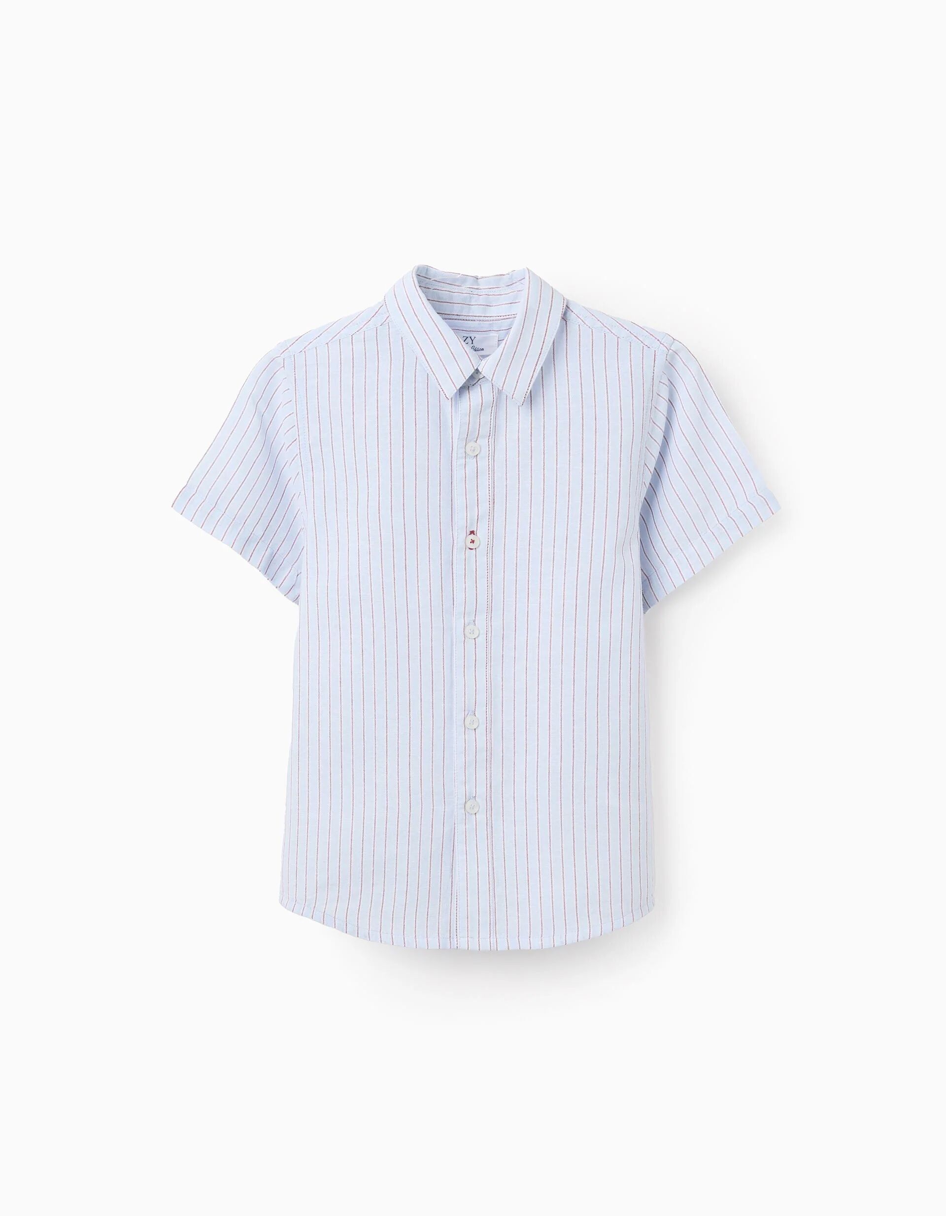 Chemise En Coton À Manches Courtes Et Rayures
