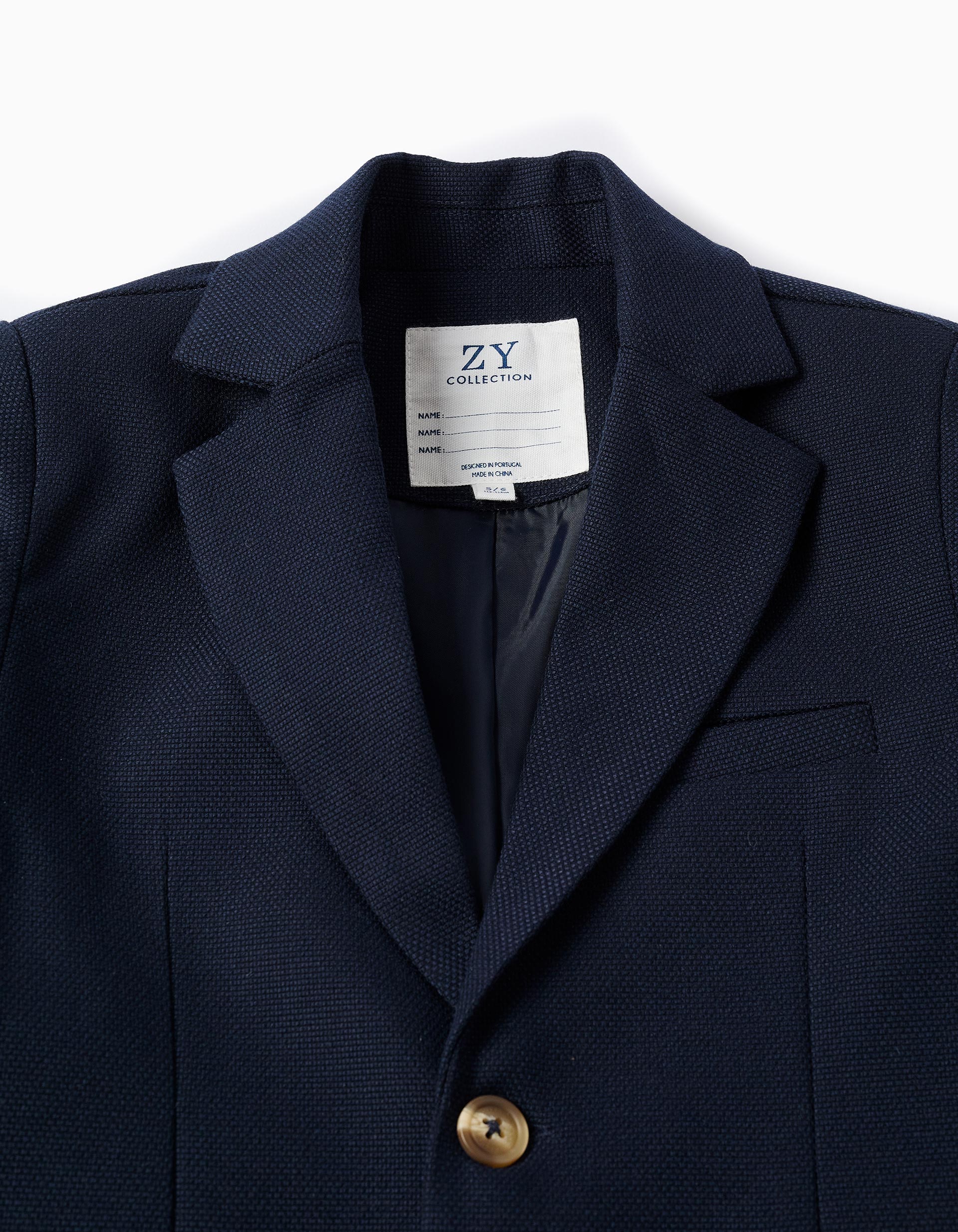 Blazer en piqué avec poches à rabat  thumbnail 2