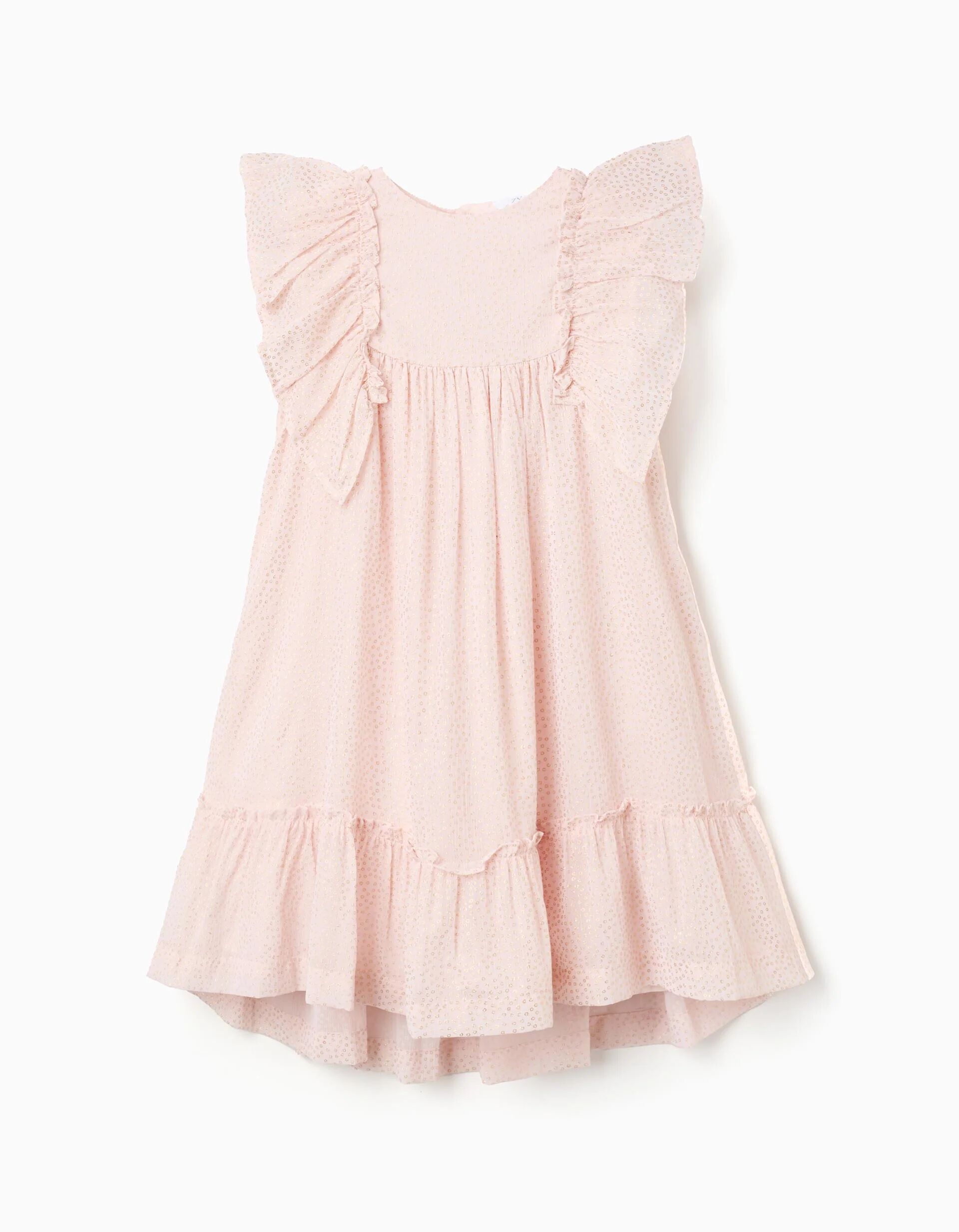 Robe En Crêpe Avec Volants Et Lurex